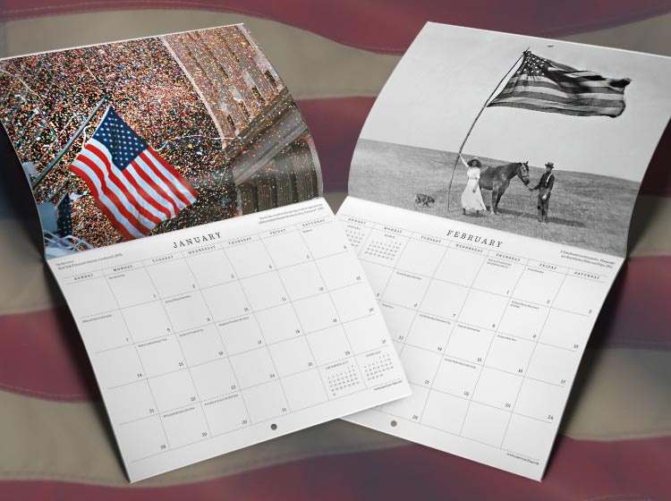 Americas flag 2018 wall calendar